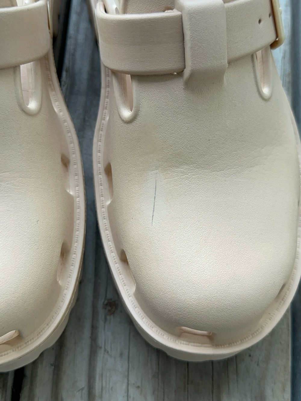 Free People Neutral Beige Buckle Clog Mules - Picture 8 of 8